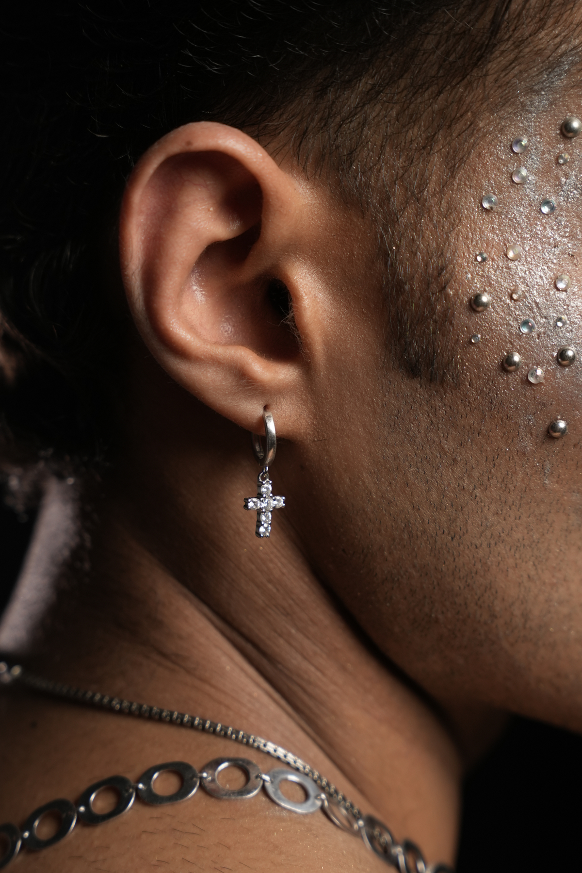 Radiant Silver Cross Earrings