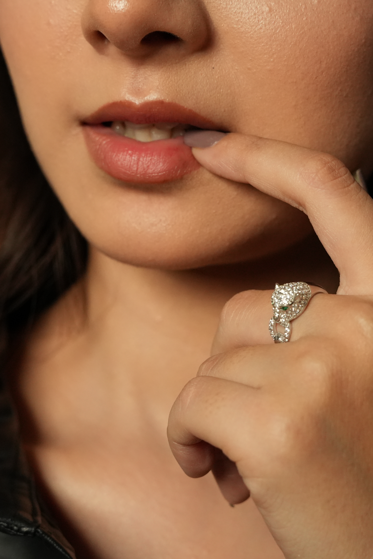 Midnight Wildcat Statement Ring