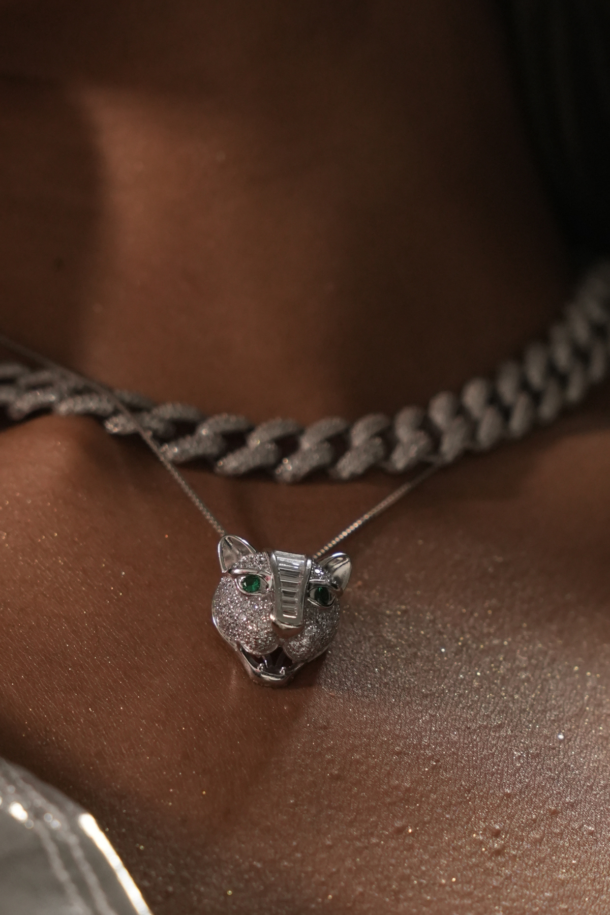 Emerald Big Cat Necklace