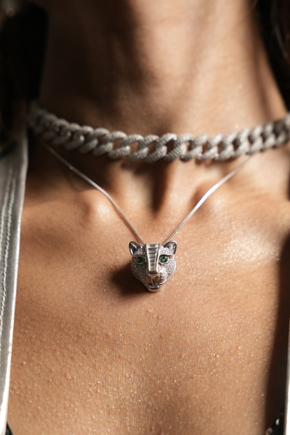 Emerald Big Cat Necklace
