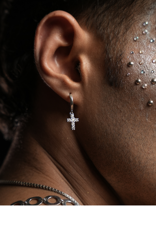 Radiant Silver Cross Earrings