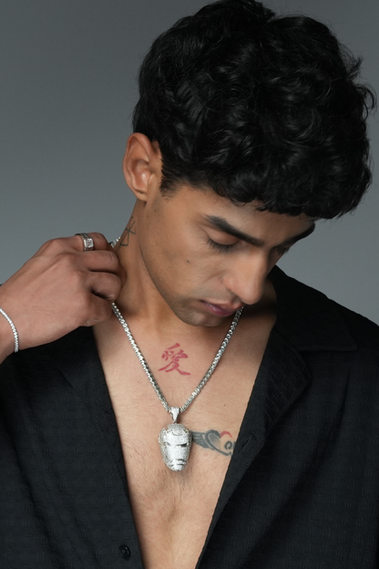 Iced Warrior Silver Pendant