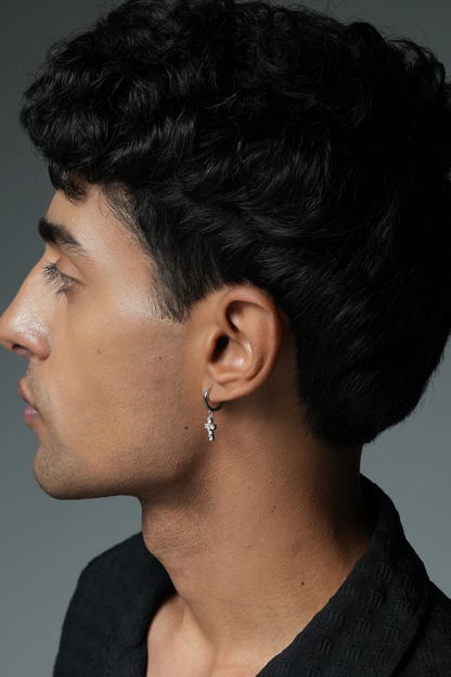 Radiant Silver Cross Earrings