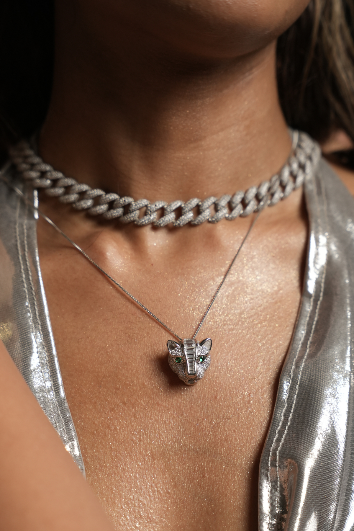 Emerald Big Cat Necklace