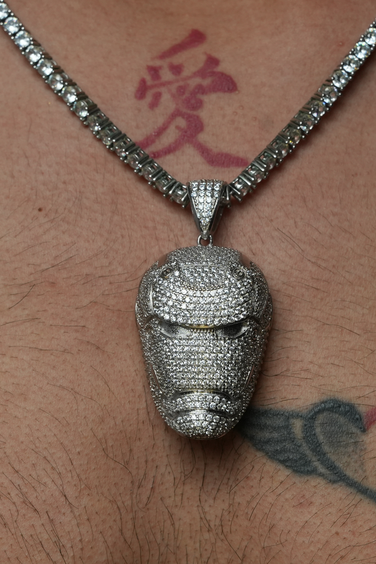Iced Warrior Silver Pendant