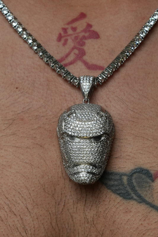Iced Warrior Silver Pendant