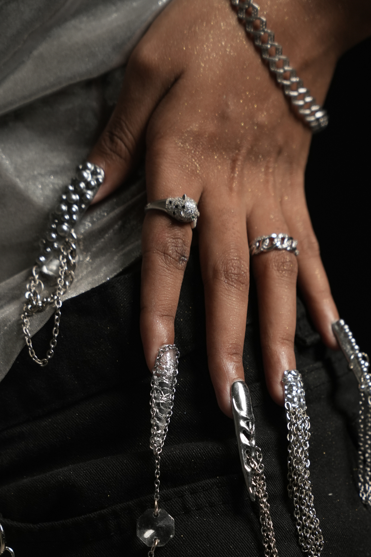 Midnight Wildcat Statement Ring